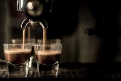 an espresso machine brewing espresso shots